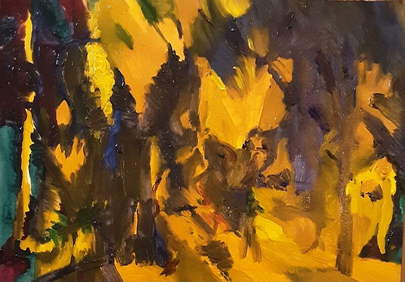 Waiting for the Light Rays & Dance of the Valencian Trees - a Paintings by Keeley Joyce